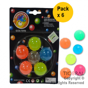 PELOTA SALTARINA x 6 UNIDADES